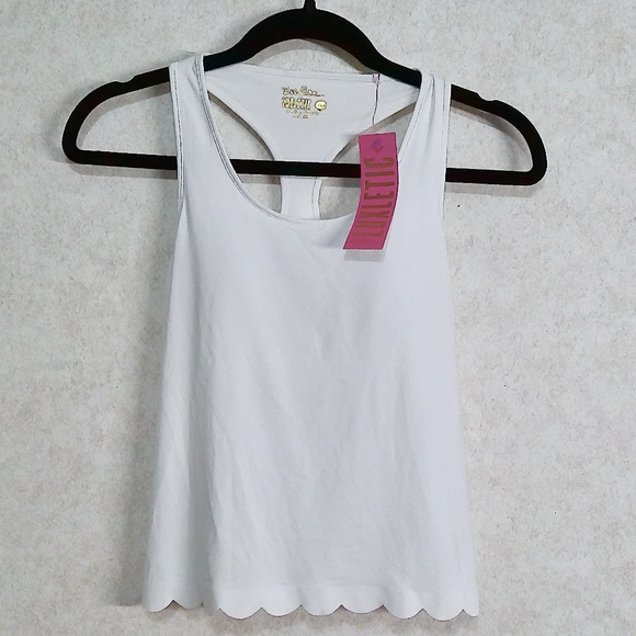 Lilly Pulitzer Lexletic Claralee Scallop Bra1 Resort White Moisture Control XXS - Picture 1 of 6